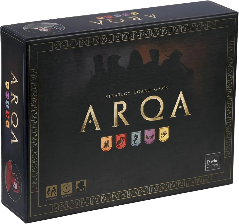 The ARQA board game box, front and spine